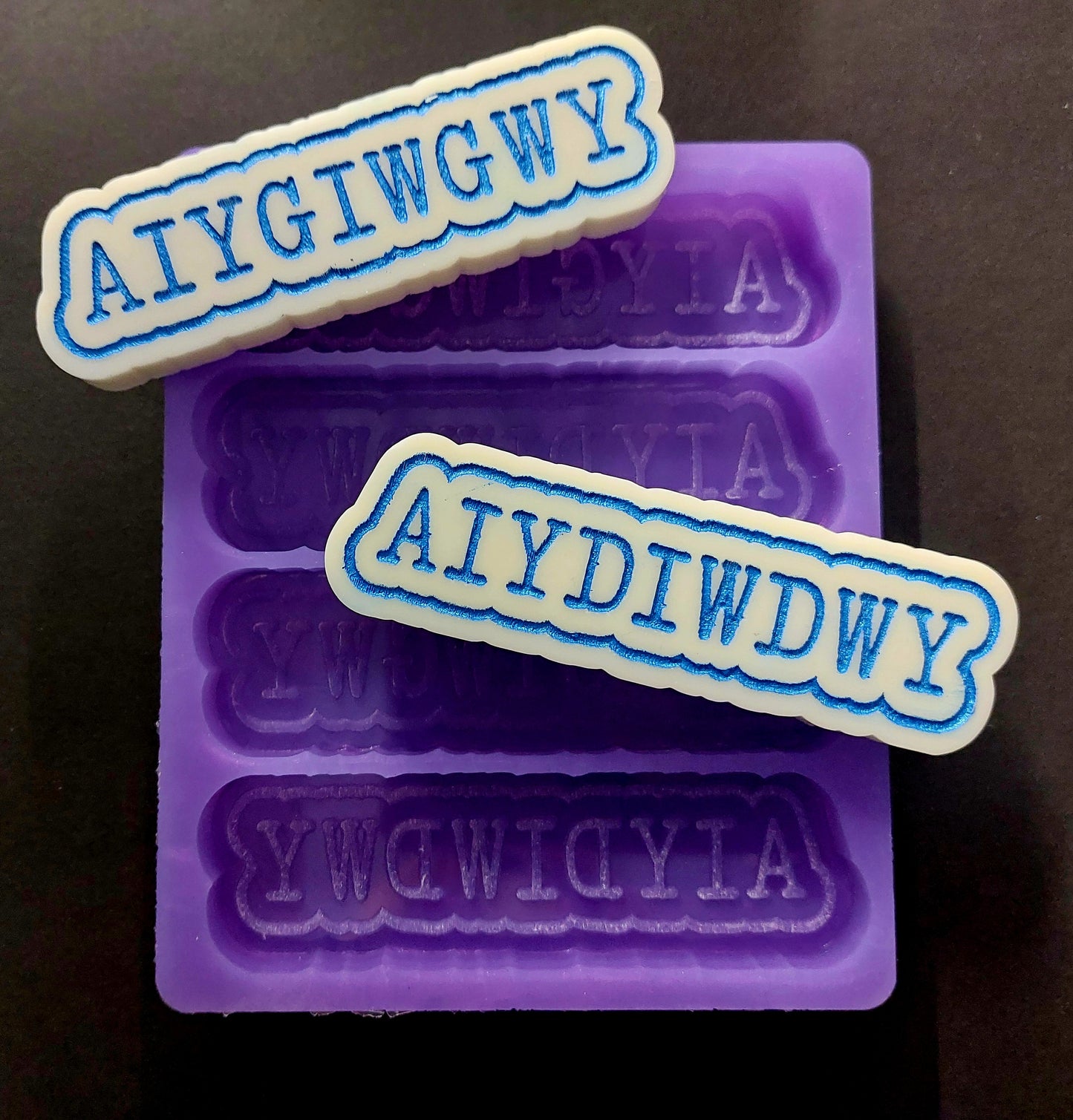 Emo Lyrics 4 Cell Silicone Mould for wax, resin, jesmonite, soap etc