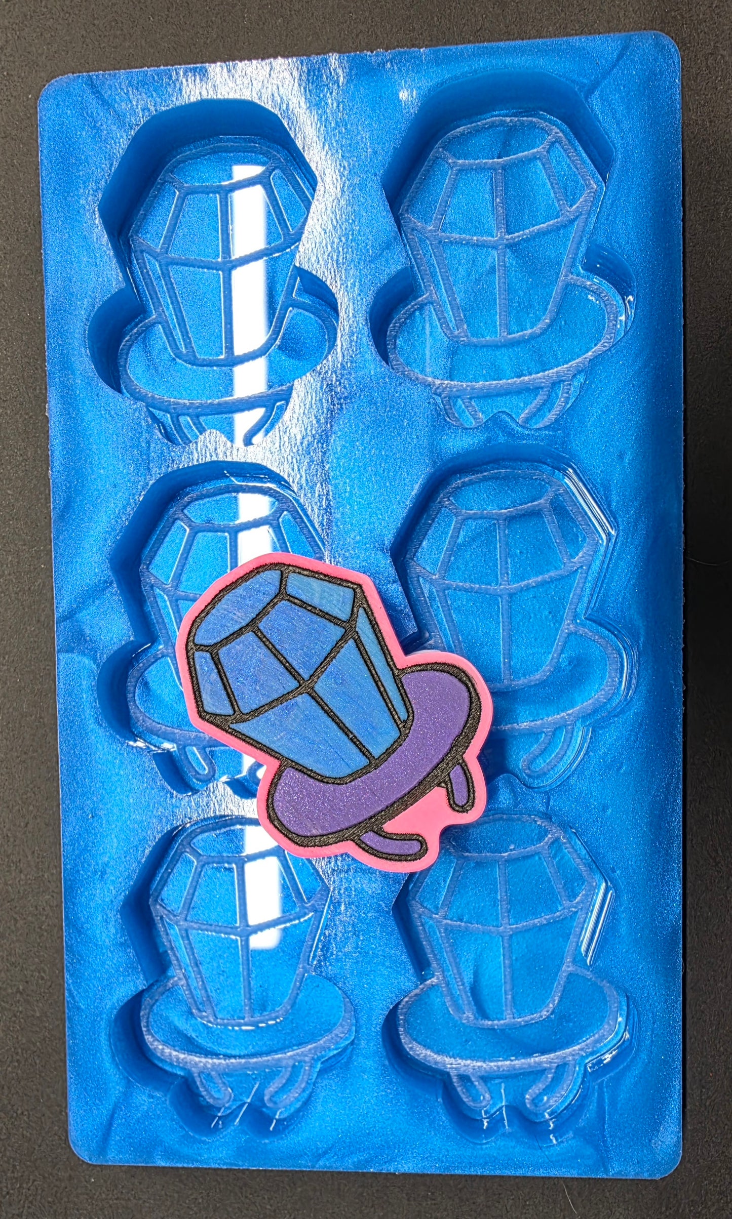 Ring Pop 90s Retro 6 Cell silicone mould for wax, resin, soap etc