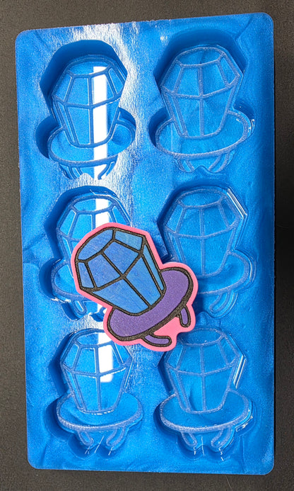 Ring Pop 90s Retro 6 Cell silicone mould for wax, resin, soap etc