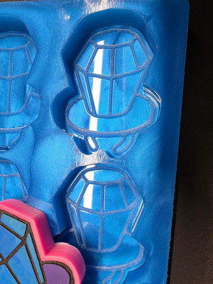 Ring Pop 90s Retro 6 Cell silicone mould for wax, resin, soap etc