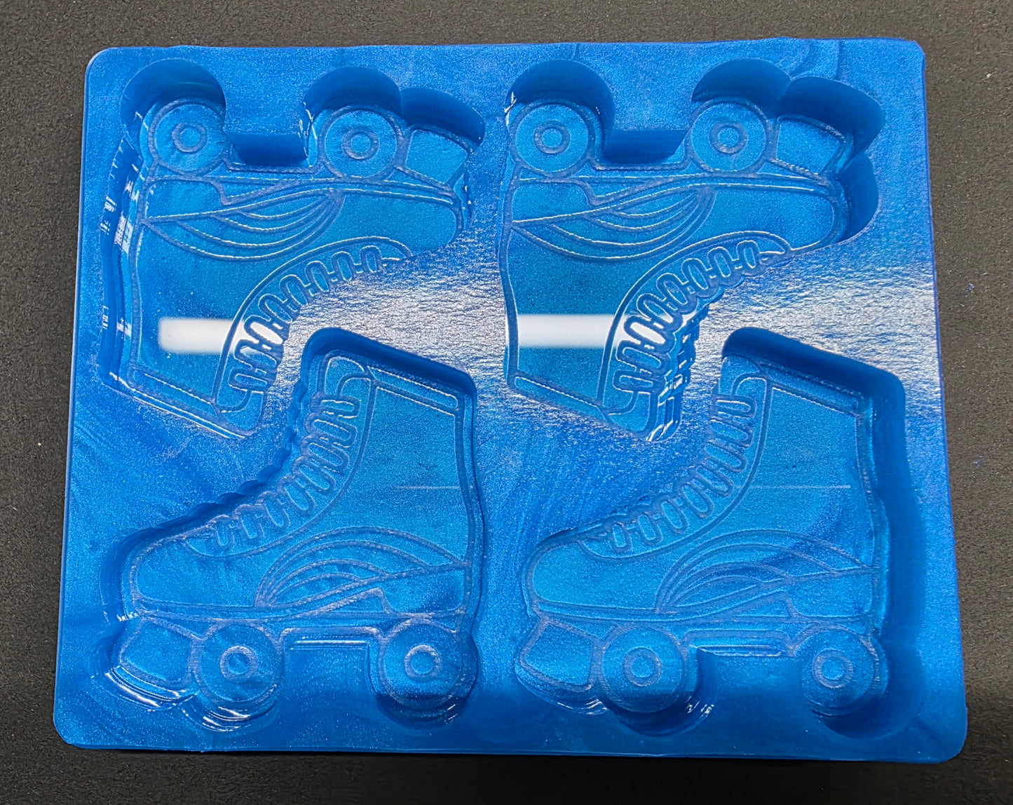 Roller boot 4 Cell silicone mould for wax, resin, soap etc