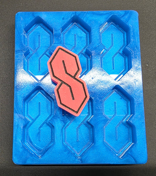 90s S Retro 6 Cell silicone mould for wax, resin, soap etc
