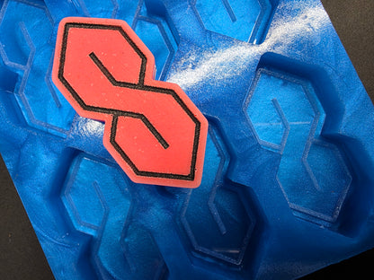 90s S Retro 6 Cell silicone mould for wax, resin, soap etc