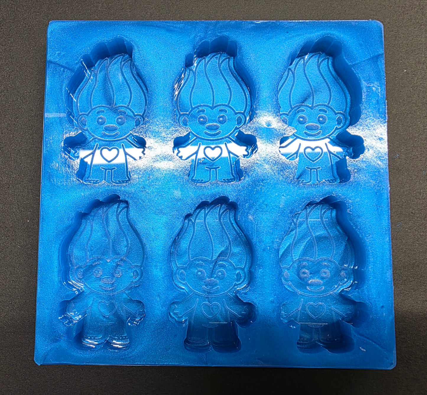 90s Toy Doll Troll 6 Cell silicone mould for wax, resin, soap etc