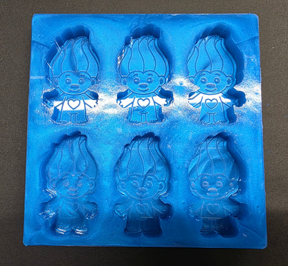 90s Toy Doll Troll 6 Cell silicone mould for wax, resin, soap etc