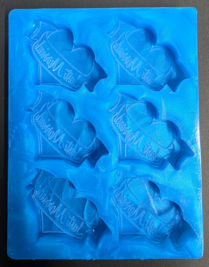 Just Married Heart 6 Cell Silicone Mould for wax resin soap