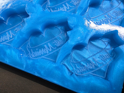 Just Married Heart 6 Cell Silicone Mould for wax resin soap
