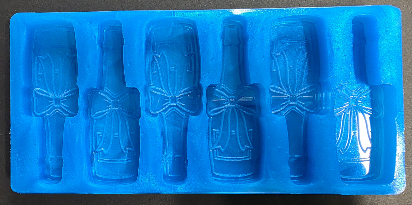 Wedding/Celebration Bottle 6 Cell Silicone Mould for wax resin soap