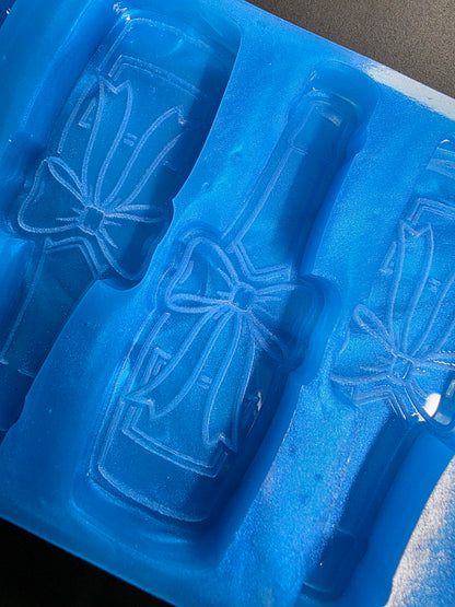 Wedding/Celebration Bottle 6 Cell Silicone Mould for wax resin soap