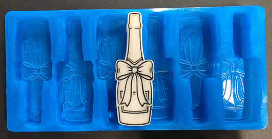 Wedding/Celebration Bottle 6 Cell Silicone Mould for wax resin soap