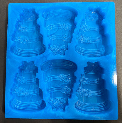 Wedding/Celebration Cake 6 Cell Silicone Mould for wax resin soap