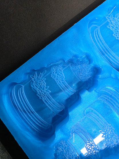 Wedding/Celebration Cake 6 Cell Silicone Mould for wax resin soap