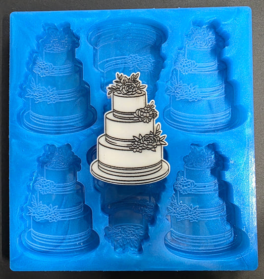 Wedding/Celebration Cake 6 Cell Silicone Mould for wax resin soap