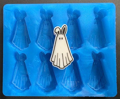 Ghost Bunny 8 Cell Silicone Mould for wax resin soap