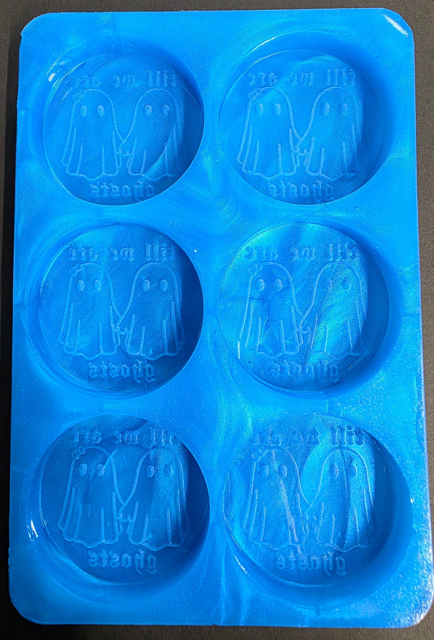 Till we are ghosts discs 6 Cell Silicone Mould for wax resin soap