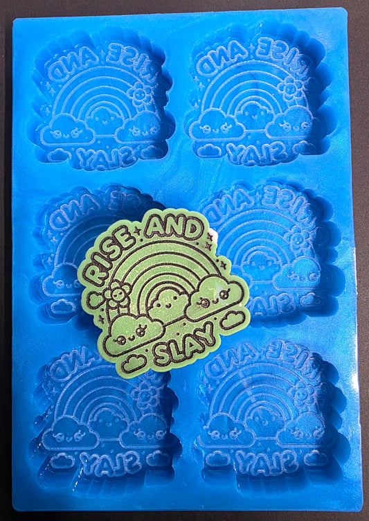 Rise and Slay 6 Cell Silicone Mould for wax, resin, soap