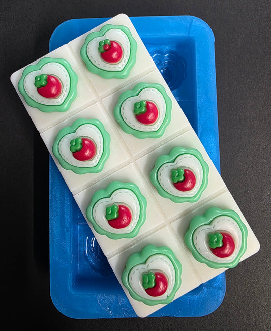 Strawberry tops snap bar silicone mould for wax and more