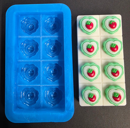 Strawberry tops snap bar silicone mould for wax and more