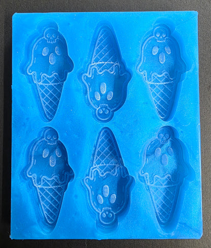 Ice Scream 6 cell silicone mould for wax, soap, resin, jesmonite etc