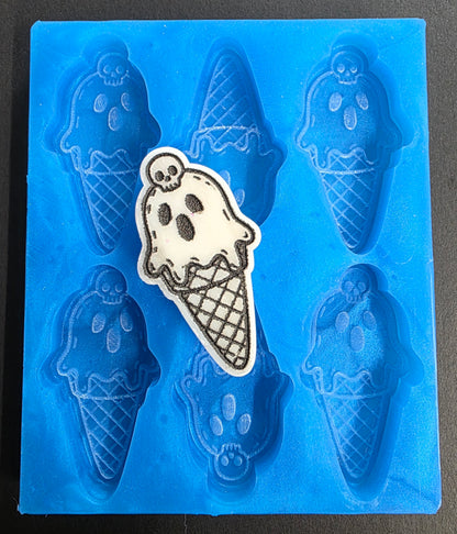 Ice Scream 6 cell silicone mould for wax, soap, resin, jesmonite etc