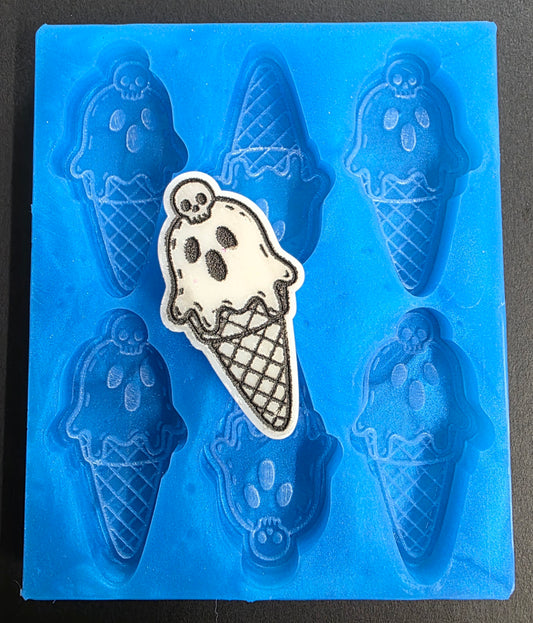 Ice Scream 6 cell silicone mould for wax, soap, resin, jesmonite etc