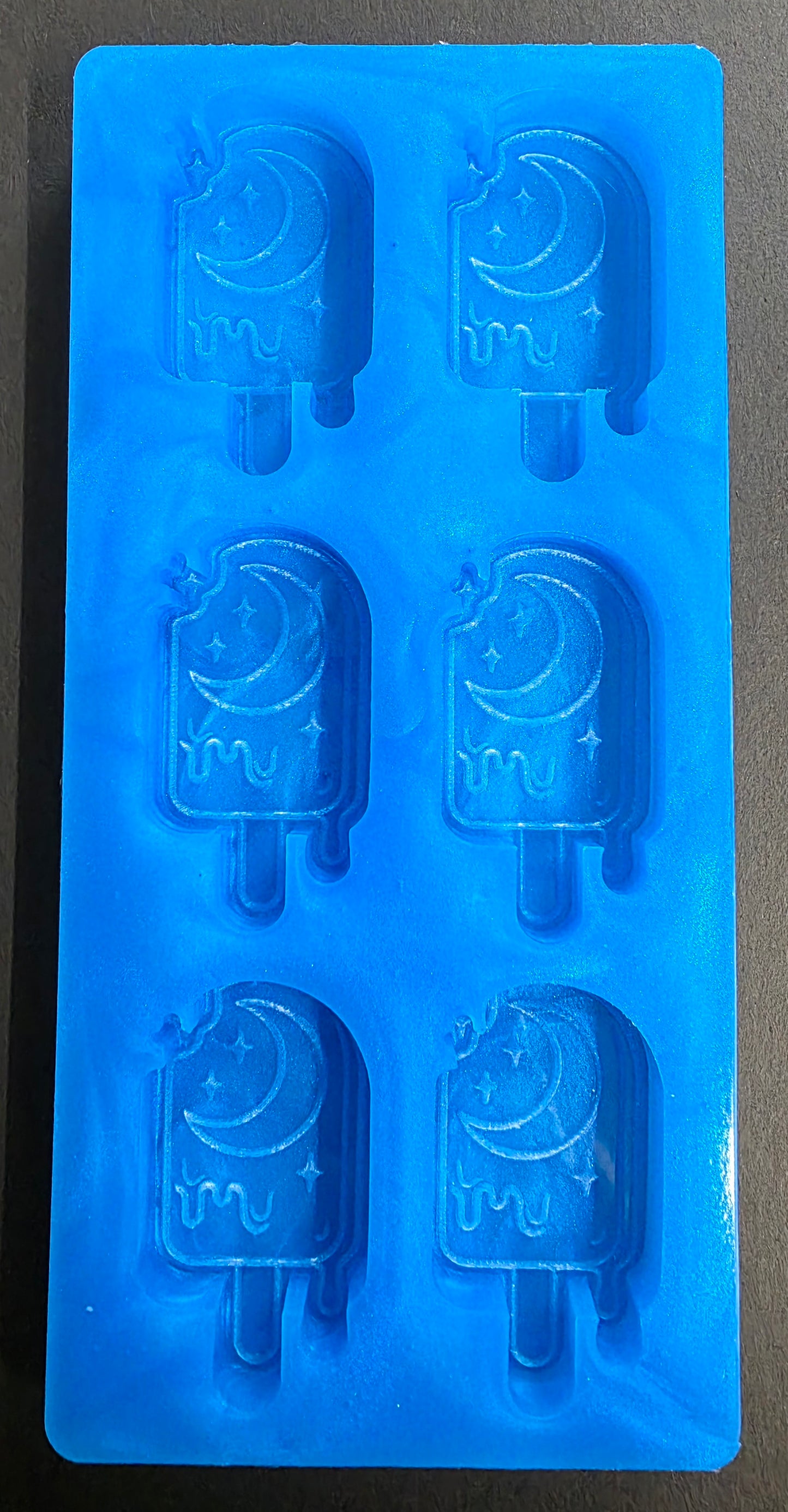Moon Lolly 6 Cell Silicone mould for wax, soap, resin, jesmonite etc