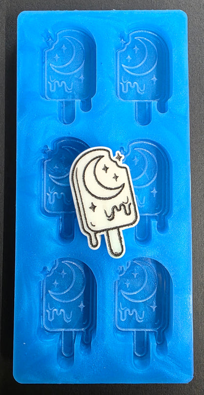 Moon Lolly 6 Cell Silicone mould for wax, soap, resin, jesmonite etc