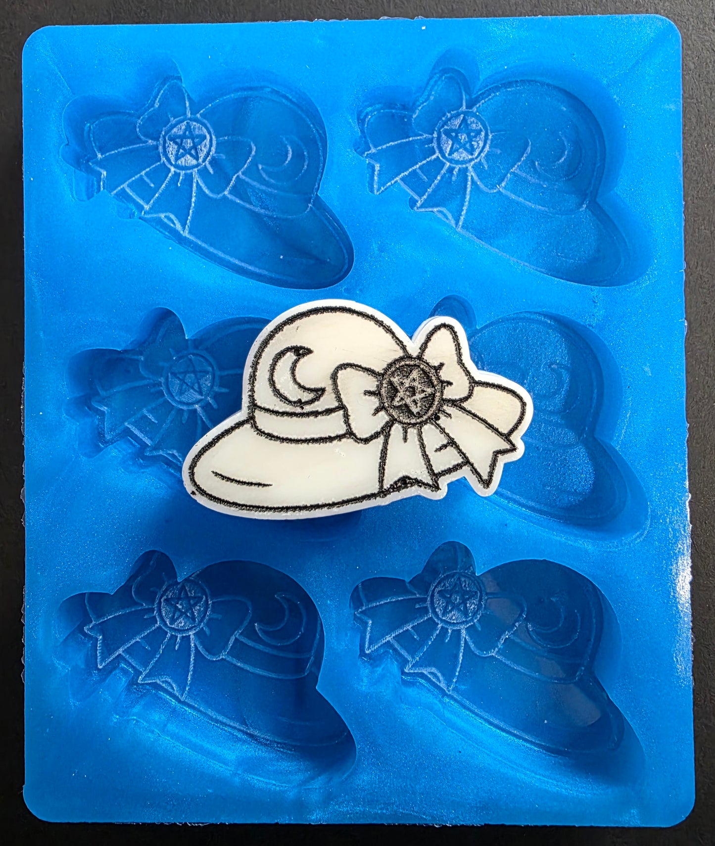 Spooky Sun Hat 6 cell silicone mould for wax, soap, resin, jesmonite etc