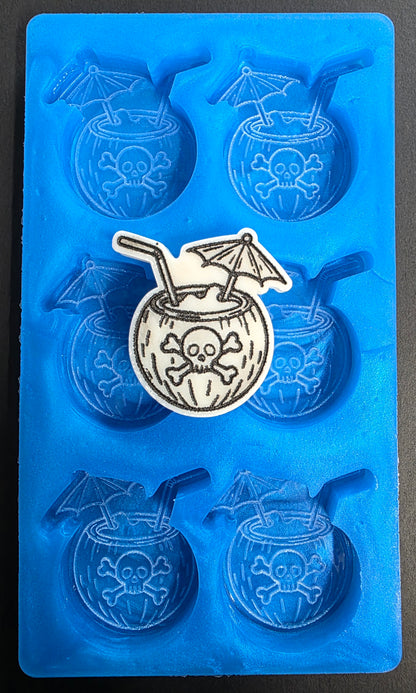 Creepy cocktail 6 cell silicone mould for wax, soap, resin, jesmonite etc