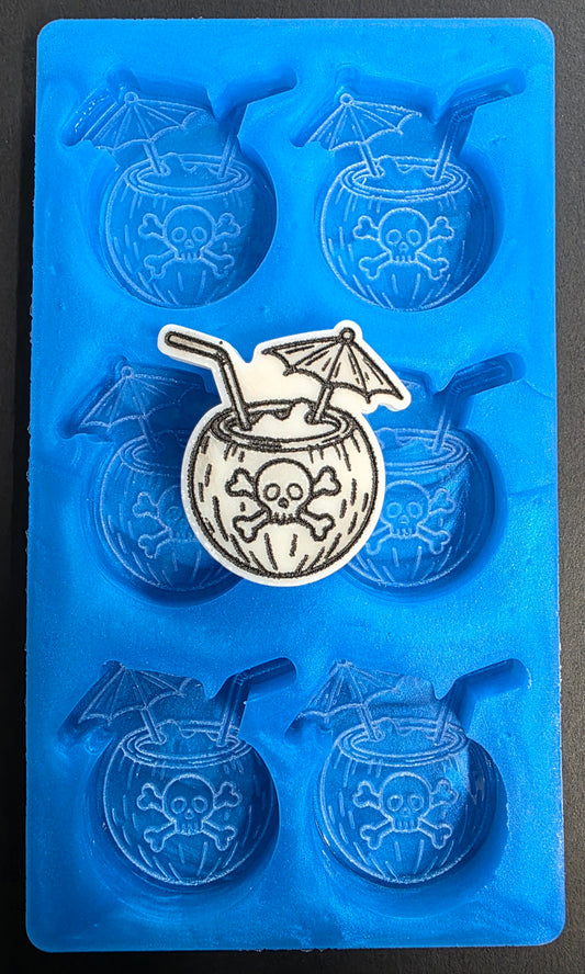Creepy cocktail 6 cell silicone mould for wax, soap, resin, jesmonite etc