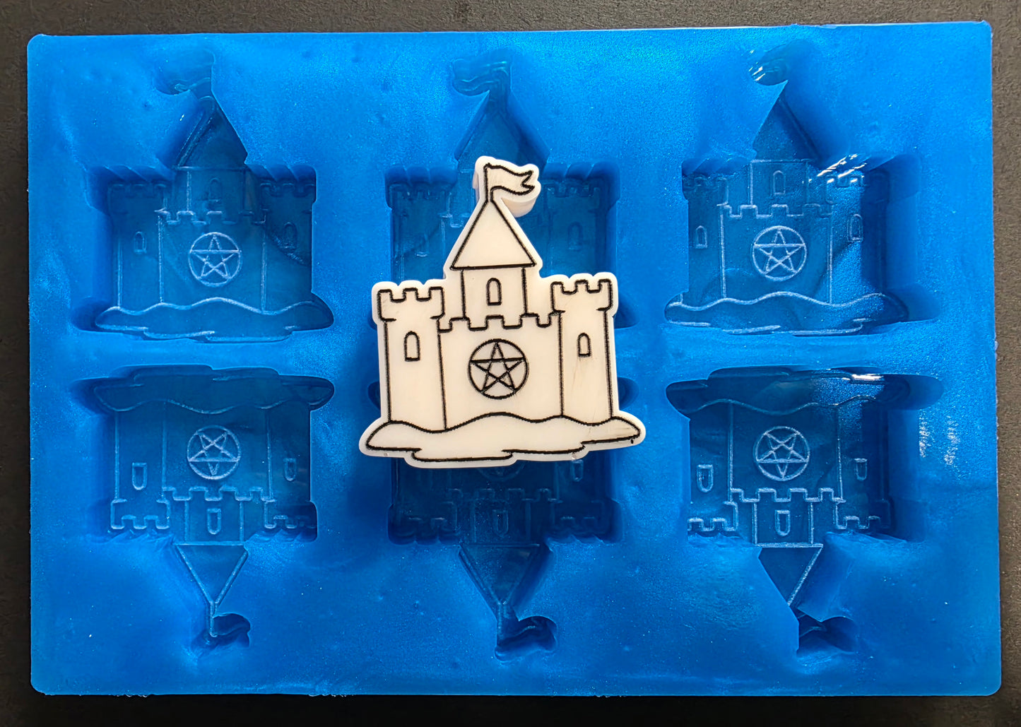 Spooky Sandcastle 6 cell silicone mould for wax, soap, resin, jesmonite etc