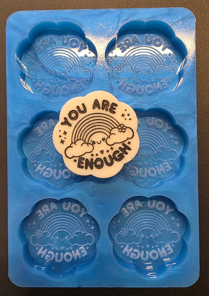 You are enough 6 cell silicone mould for wax, resin, soap etc