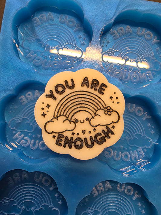 You are enough 6 cell silicone mould for wax, resin, soap etc