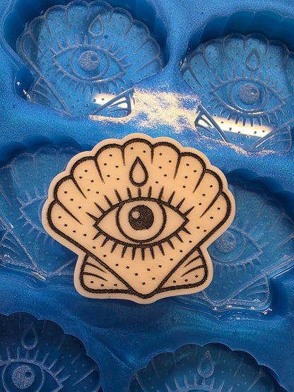 Spooky Shell 6 cell silicone mould for wax, soap, resin, jesmonite etc