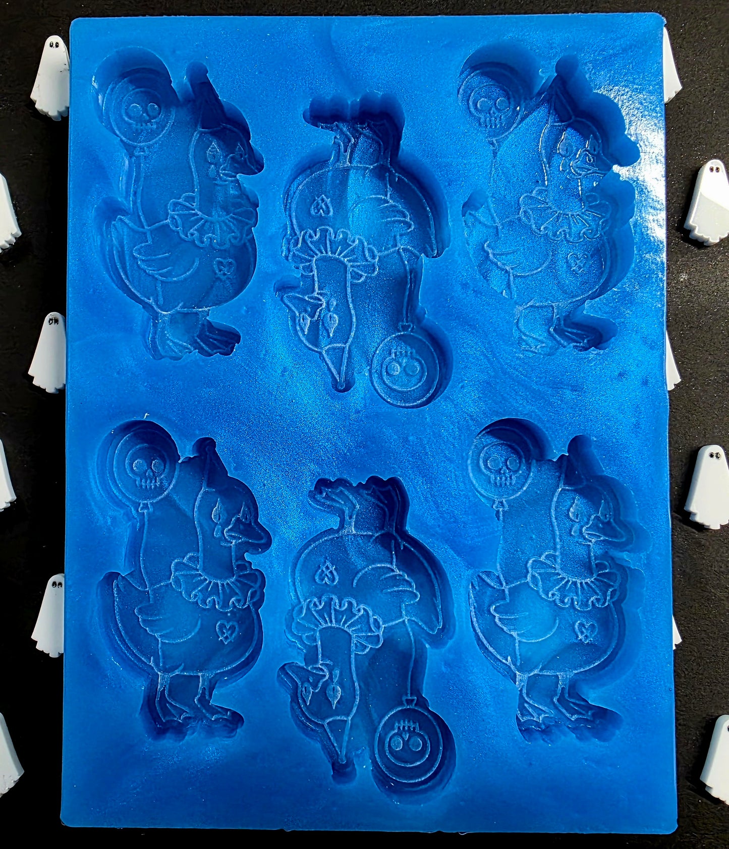 Clown Goose 6 cell silicone mould for wax melts, resin, soap, jesmonite