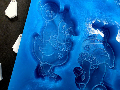 Clown Goose 6 cell silicone mould for wax melts, resin, soap, jesmonite