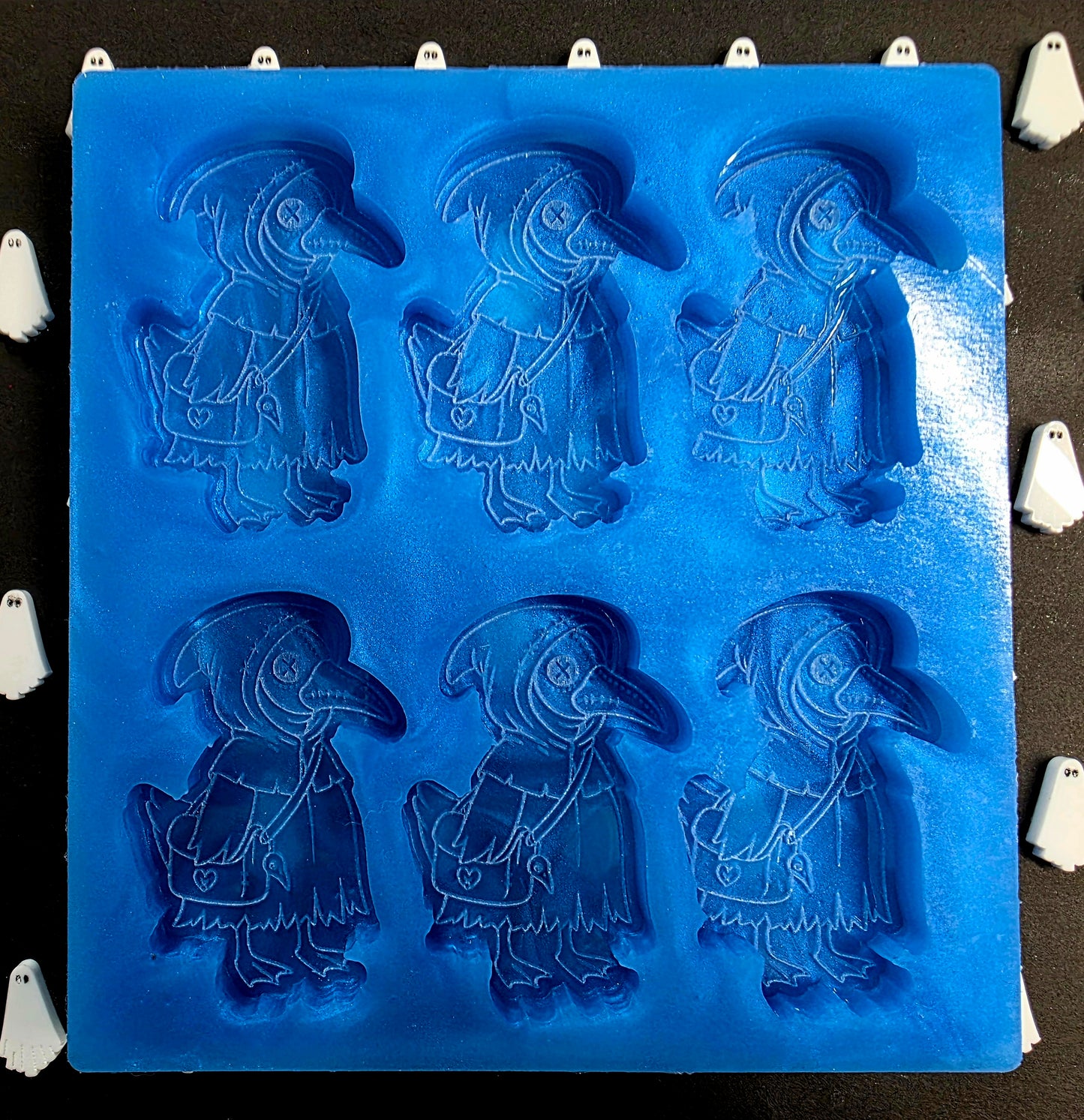 Plague Dr Goose 6 cell silicone mould for wax melts, resin, soap, jesmonite