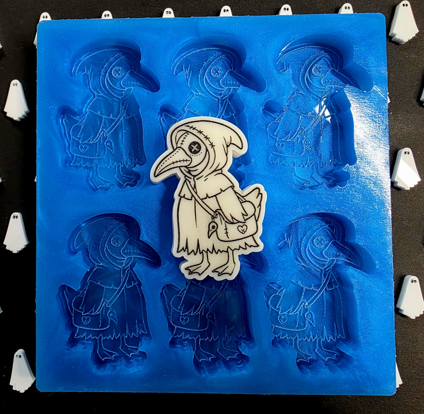 Plague Dr Goose 6 cell silicone mould for wax melts, resin, soap, jesmonite