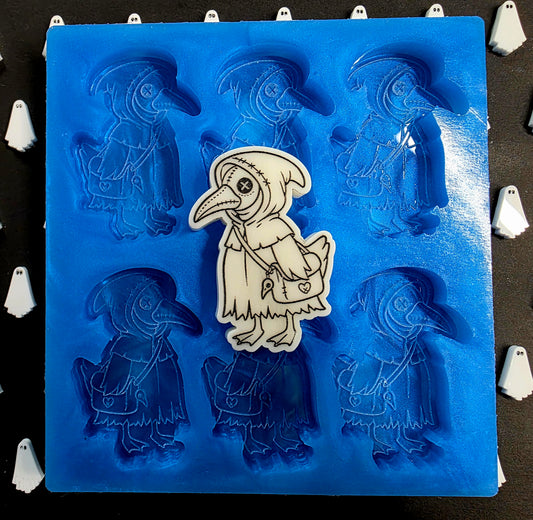 Plague Dr Goose 6 cell silicone mould for wax melts, resin, soap, jesmonite