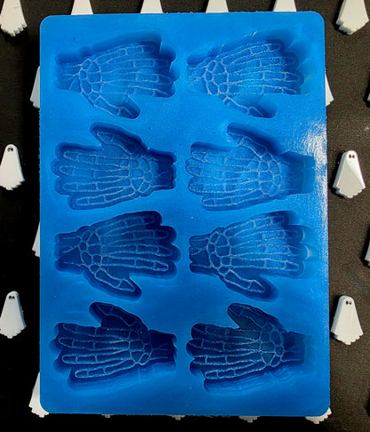 Skeleton Hand 8 cell silicone mould for wax, resin and more