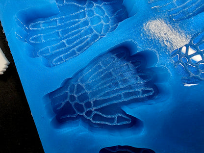 Skeleton Hand 8 cell silicone mould for wax, resin and more
