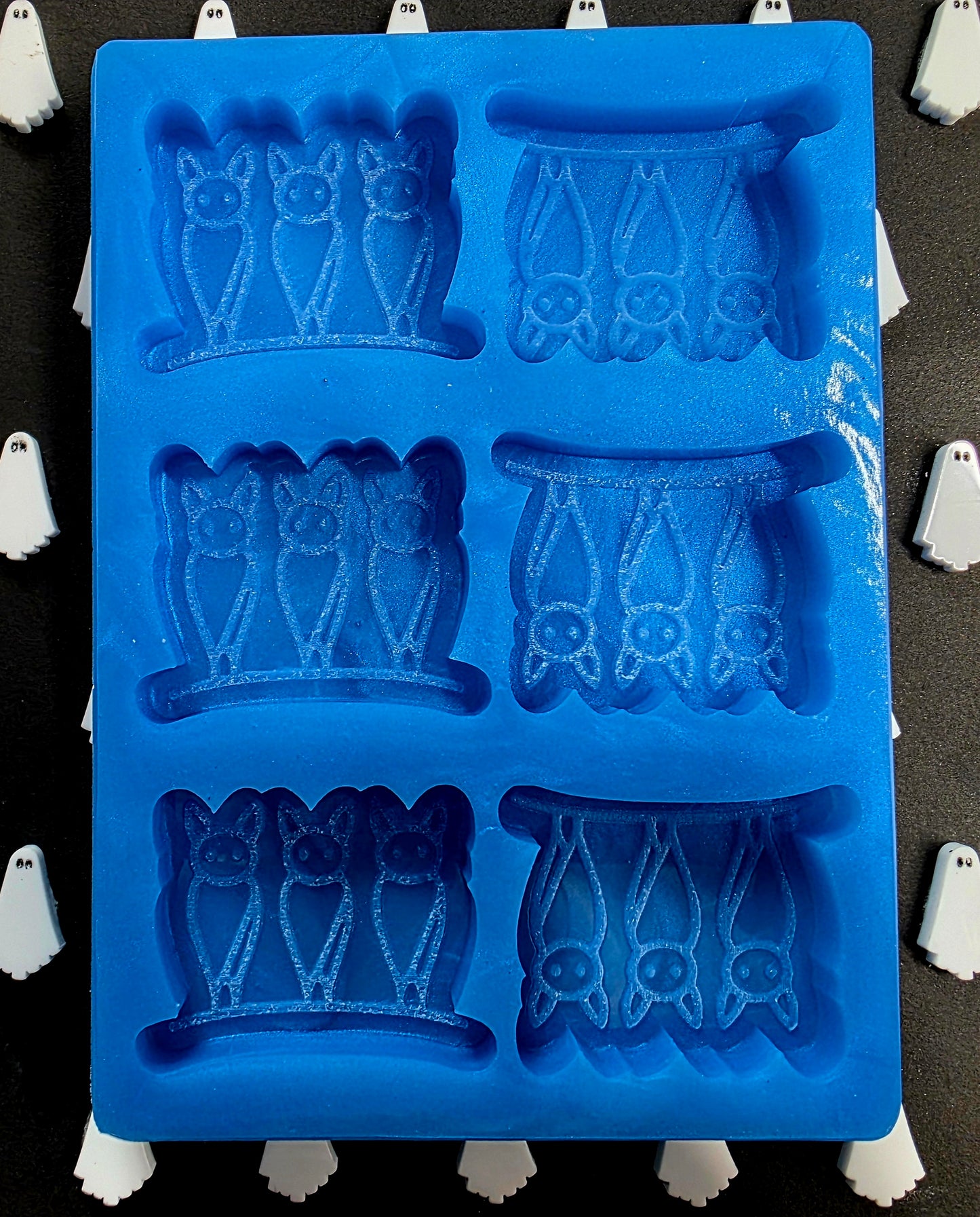 Hanging Bats 6 cell silicone mould for wax melts, resin, soap, jesmonite