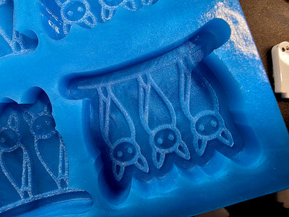 Hanging Bats 6 cell silicone mould for wax melts, resin, soap, jesmonite