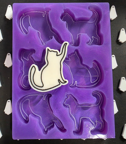 Cats 6 cell silicone mould for wax melts, resin, soap, jesmonite