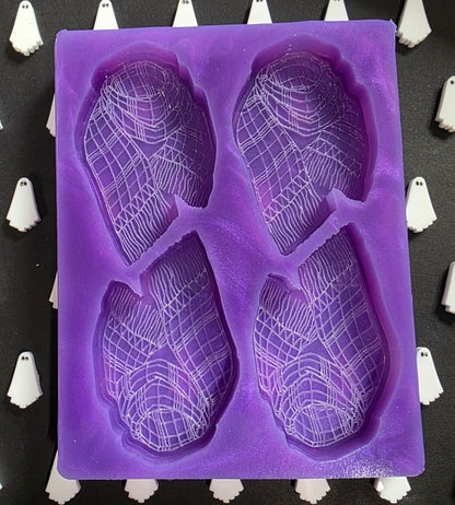 Winter scarf 4 cell silicone mould for wax melts, resin, soap, jesmonite