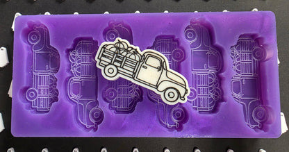 Pumpkin Truck 6 cell silicone mould for wax melts, resin, soap, jesmonite