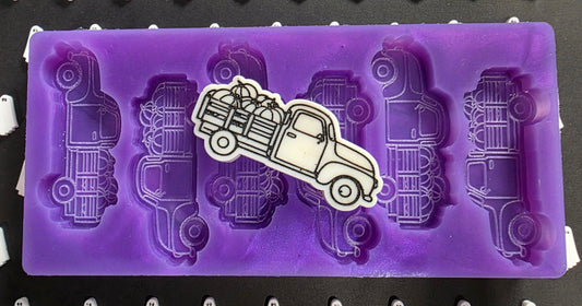 Pumpkin Truck 6 cell silicone mould for wax melts, resin, soap, jesmonite