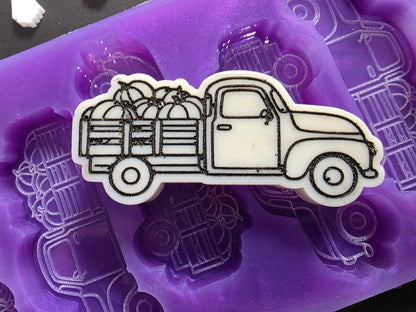 Pumpkin Truck 6 cell silicone mould for wax melts, resin, soap, jesmonite