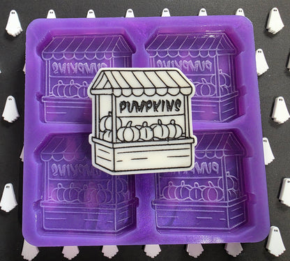 Pumpkin Stand 4 cell silicone mould for wax melts, resin, soap, jesmonite