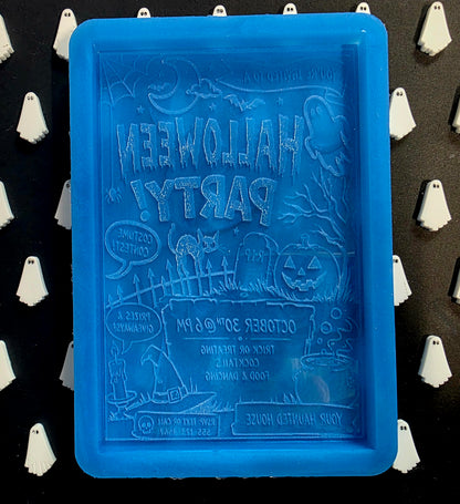 Halloween party invitation silicone mould for wax melts, resin, soap, jesmonite etc